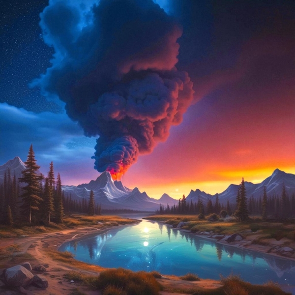 Vibrant Landscape Art Print - Picture 1 of 1